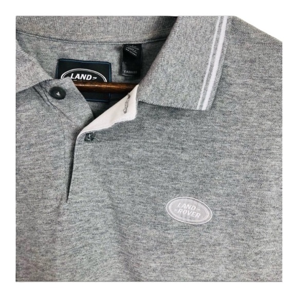 Land ROVER Official Grey White Short Sleeve Polo Golf Shirt size Medium - Picture 3 of 5